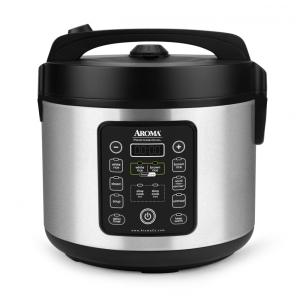Panela de Arroz Aroma ARC-1120SBL SmartCarb, Aço Inox, 5L, 20 Xícaras (Cozido), com Pote Antiaderente, Bandeja para Vapor e Função de Slow