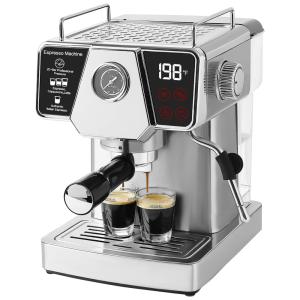 Cafeteira Elétrica Programável 1.8L em Aço Inoxidável, 1350W, 110v, HOMTONE NK 0632, Prateado