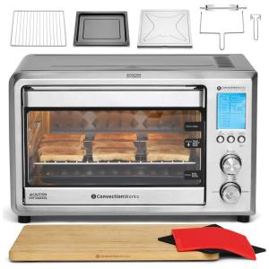 Forno Inteligente Multi Funcional de Bancada 36L 1500W Assesórios, CONVECTION WORKS AOW 1000, Prateado
