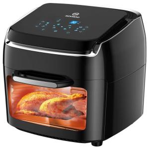 MOOSOO Fritadeira Elétrica AirFryer 8 em 1, Capacidade 12L, 1700W, 110V, Preta
