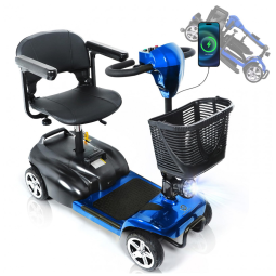 Cadeira de Rodas Elétrica Dobrável para Adultos, 120 kg, Todos os Terrenos, Bateria de Longa Duração com Carregador, Cesto e Luz LED,Hubbfq.