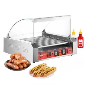 Máquina de Salsicha Hot Dog Vexon 1700W, capacidade para 30 hot dogs, 11 rolos de aço inox antiaderentes, controle de temperatura duplo