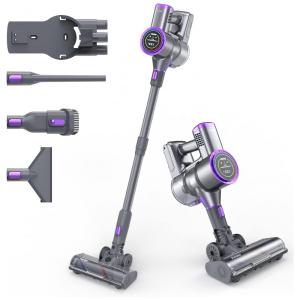 Aspirador de Pó Multifuncional AIMILER sem Fio com Acessórios, Painel LED e Sucção Potente 33000PA, 110V 450W, Cinza e Roxo