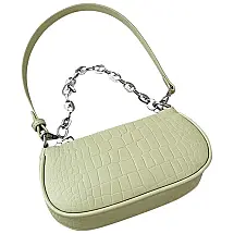 AOUTLE Bolsa Feminina de Ombro Retro, Couro Sintético, Verde