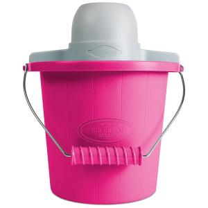 Sorveteira Elétrica 4L de Capacidade em Aço Inoxidável Inclui Livro de Receitas, Magenta, chiclete, NOSTALGIA , Rosa chiclete