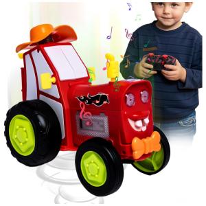 Mini Caminhão de Controle Remoto com Dinossauro - Luzes e Música - Escala 1:25 - 360° de Rotação e Derrapagem - Brinquedo Radical para