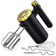 Hand Mixer Bateira de Mão com 5 Velocidades e Acessórios em Aço Inoxidável, 110V 500W, Preto
