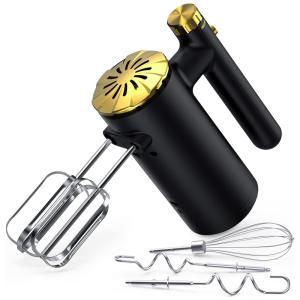 Hand Mixer Bateira de Mão com 5 Velocidades e Acessórios em Aço Inoxidável, 110V 500W, Preto