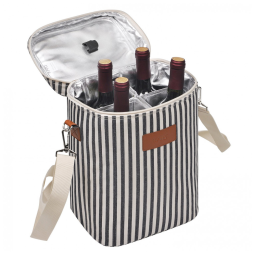 Bolsa Térmica Para Transporte de Vinhos Tirrinia até 4 Garrafas, Branco e Azul