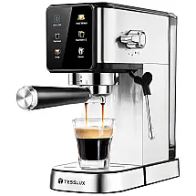 Máquina de Café Expresso 20 Bar com Vaporizador de Leite, Display LCD e Capacidade de 1L, 110V 1350W, Tesslux