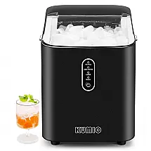 Máquina de Gelo até 12 kg em 24H Portátil com Colher e Cesta de Gelo, 110V 120W, KUMIO, Preta