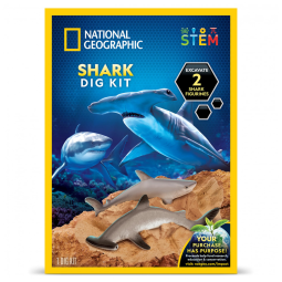Kit de Escavação de Tubarões – Brinquedo Educativo STEM, Presente Criativo para Crianças, National Geographic