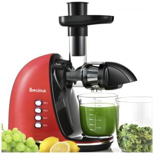 Centrifuga de Frutas com 2 Velocidades, Motor Silencioso e Função Reversa, 110V 150W, BRECIOUS, Vermelha