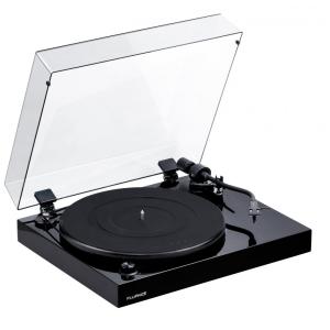 Toca-discos Vinil Fluance RT82 High Fidelity Preto Piano com Cartucho Ortofon OM10, Controle Velocidade, Plinth MDF 100-240V