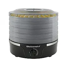 Desidratador Alimentos com 5 Bandejas e Temperatura Ajustável, 350W, 110v, ELITE GOURMET EFD319DKG, Preto