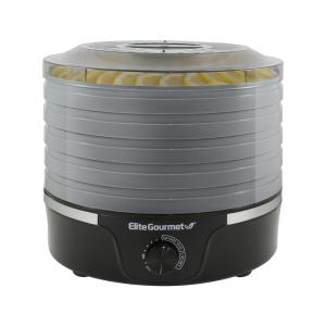 Desidratador Alimentos com 5 Bandejas e Temperatura Ajustável, 350W, 110v, ELITE GOURMET EFD319DKG, Preto