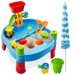 Mesa de Atividades Sensoriais 2 em 1 com Água, 18 Peças, para Crianças de 3 Anos ou Mais, Best Choice, Azul