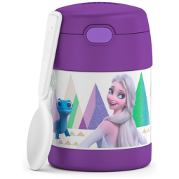 Frozen 2 Frasco Térmico para Alimentos 300mL em Aço Inoxidável com Colher Dobrável, Roxo, THERMOS F3101FZ6, Violeta