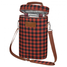 Bolsa Térmica Para Transporte de Vinhos Tirrinia até 2 Garrafas, Vermelho e Preto