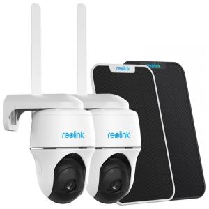 Câmera de Segurança Wi Fi 2K HD REOLINK com Visão Noturna e Painel Solar, 2 Unidades