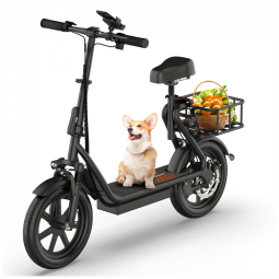 Patinete Elétrico MAXSHOT X1 Preto-Vermelho Motor 750W Pico Pneus 35.6 cm Suspensão Dupla Adulto 42V