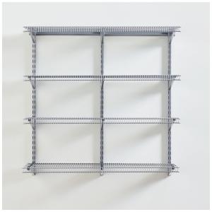 Kit Prateleiras para Organização de Armários, 4 UN, Rubbermaid, Prata