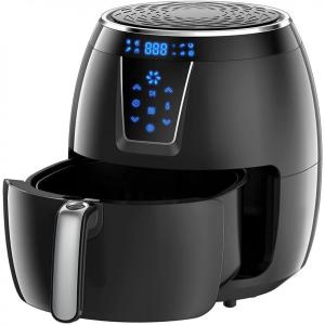 Fritadeira Elétrica AirFryer 5.8L com Painel Digital e Frigideira Antiaderente, 110V, KQUEEN HF 155TS C, Preto