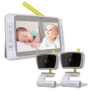 Babá Eletrônica Moonybaby com 2 Câmeras, Áudio, Tela Dividida e Visão Noturna Automática