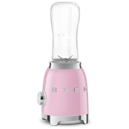Liquidificador Pessoal Smeg 50s Retro Style com Botão Iluminado e Duas Garrafas de 600 ML Livres de BPA PBF01PKUS Rosa