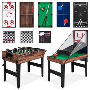 Mesa de Jogos 13 em 1 para Diversão em Casa com Pingue-Pongue, Pebolim, Basquete, Air Hockey, Arco e Flecha, Xadrez, Damas, Shuffleboard