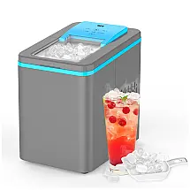 VECYS Máquina de Gelo Automática Portátil até 10kg, 24H, 110V, Cinza