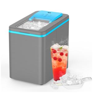 VECYS Máquina de Gelo Automática Portátil até 10kg, 24H, 110V, Cinza