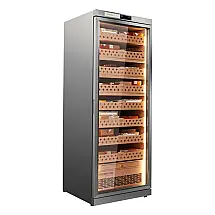 Humidor RACHING Prata 450L com Controle de Temperatura e Umidade para 2000 Charutos 240V