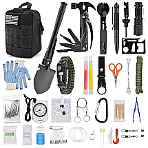Kit de Sobrevivência KEEGOP 36 Peças para Acampamento e Emergências - Completo e Resistente