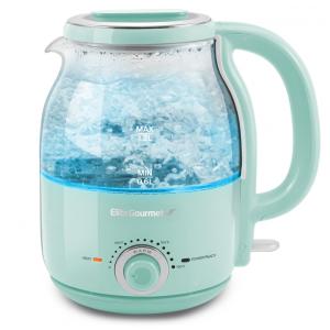 Chaleira Elétrica 1.2L com Desligamento Automático e Controle de Temperatura, 110v, ELITE GOURMET EKT1220M, Azul