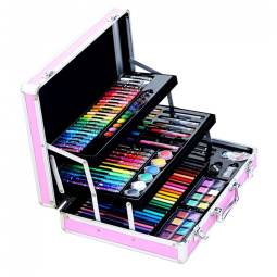 Kit de Pintura XARONF com 158 Peças e Caixa de madeira Portátil, Rosa