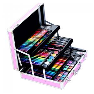 Kit de Pintura XARONF com 158 Peças e Caixa de madeira Portátil, Rosa