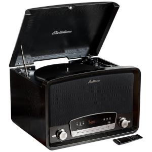 Vitrola, Toca Discos 3 Velocidades, sem fio, com USB e Controle Remoto, 45 RPM, ELECTROHOME RR75B, Preto