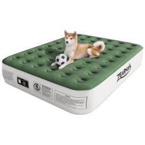 Colchão Inflável Casal com Bomba Embutida, Para até 250KG, Zearna, Verde
