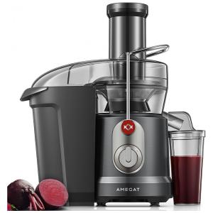 Centrífuga de Frutas 1L com Bocal Largo 8 centímetros, 2 Velocidades e Fácil de Limpar, 1300W, 110v, AMEGAT, Cinza Fosco