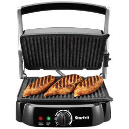 Sanduicheira Antiaderente 2 Fatias, Aço Inoxidável, 110v, STARFRIT , Preto