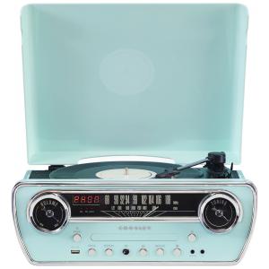 Vitrola Toca-Discos Powel 7 em 1 Bluetooth com Rádio AM/FM, CD Player e Aux-in, CR6047A-AB Crosley, Azul Aqua