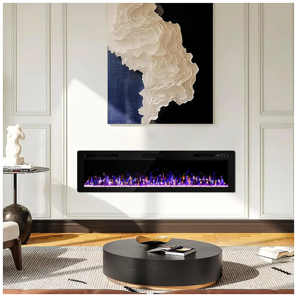 Lareira Elétrica Vitesse 183x46cm 1500W LED 12 Cores Embutir 110V — foto 2