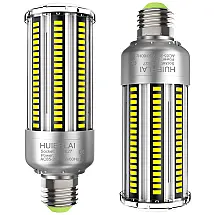 Lâmpada LED Base E26, E27 com 4000 Lumens Branca 6500K 300W, 2 Unidades, HUIERLAI, Prateado