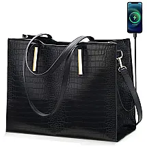 Bolsa Feminina de Ombro com Porta USB e Carteira, YAPITO GH 6821, Preto
