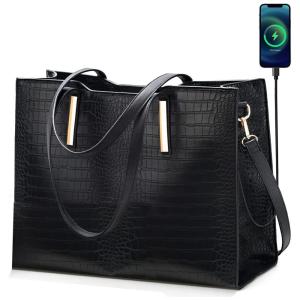 Bolsa Feminina de Ombro com Porta USB e Carteira, YAPITO GH 6821, Preto