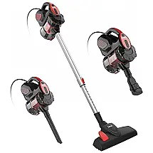 Aspirador de Pó com Fio 6 em 1 com Motor Potente de 600W 18000 Pa, 110V, INSE, Vermelho