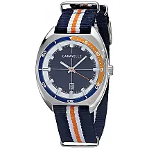 Relógio Masculino Analógico Retro de Quartzo, Nylon, CARAVELLE 43B166, Azul