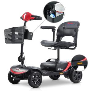 Cadeira de Rodas Elétrica de Mobilidade para Adultos, Cadeira de Rodas para Viagem,Idosos, Capacidade Máxima 120 kg,Scooter Motorizada 4