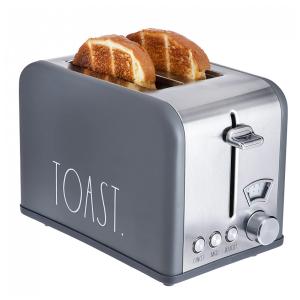 Torradeira Elétrica 2 Fatias com 5 Níveis de Tostagem e Função Descongelar, 825W, 110v, RAE DUNN, Cinza